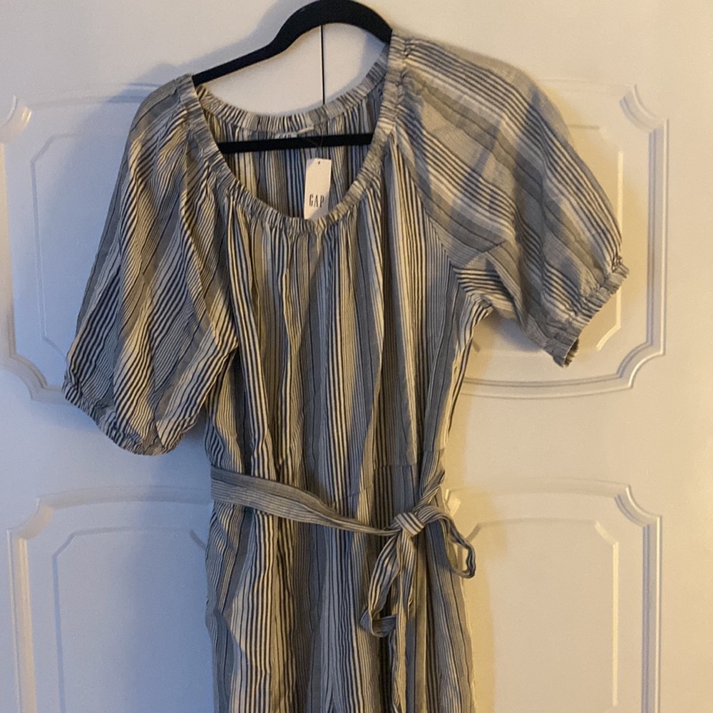 New gray  striped jumpsuit from GAP